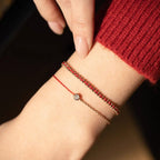 18k Gold Bead Red String