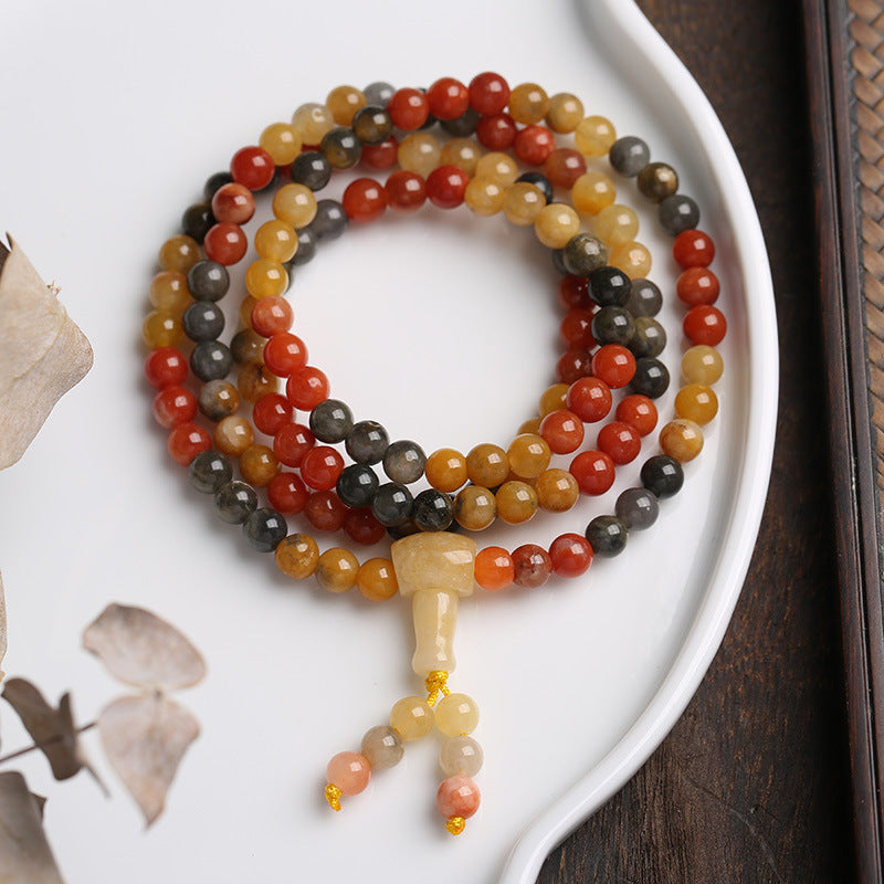 Natrual Five-Color Jade 108 Beads Prayer for Growth and Harmony