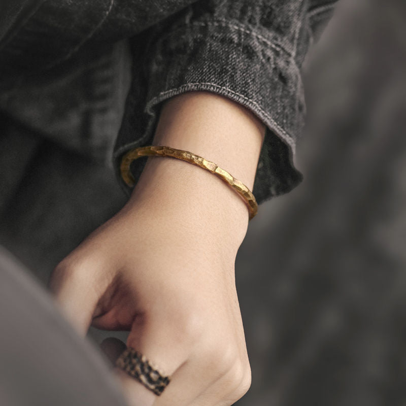 Brass Hammered Bangle